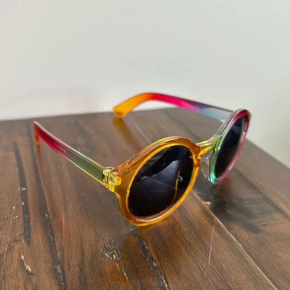 Rainbow Sunglasses Pink Red Yellow Green Sunnies - Picture 8 of 9